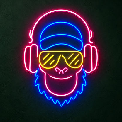 Music Monkey LED Neon Sign for Party Dimmable Backdrop Light - Main Product Image