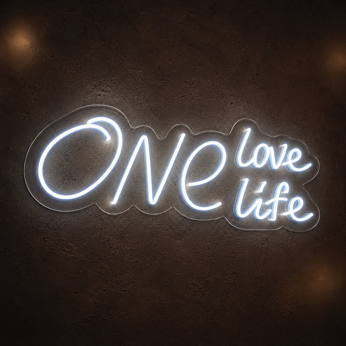 One Love One Life LED Neon Sign Dimmable Wall Light - Main Product Image