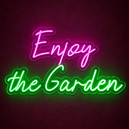 Enjoy The Garden LED Neon Sign for Storefront Light Up Business Decor - Main Product Image