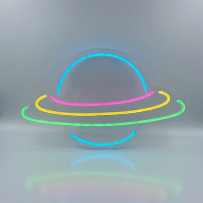Planet Saturn LED Neon Sign Ringed Planet Two Tone - Main Product Image
