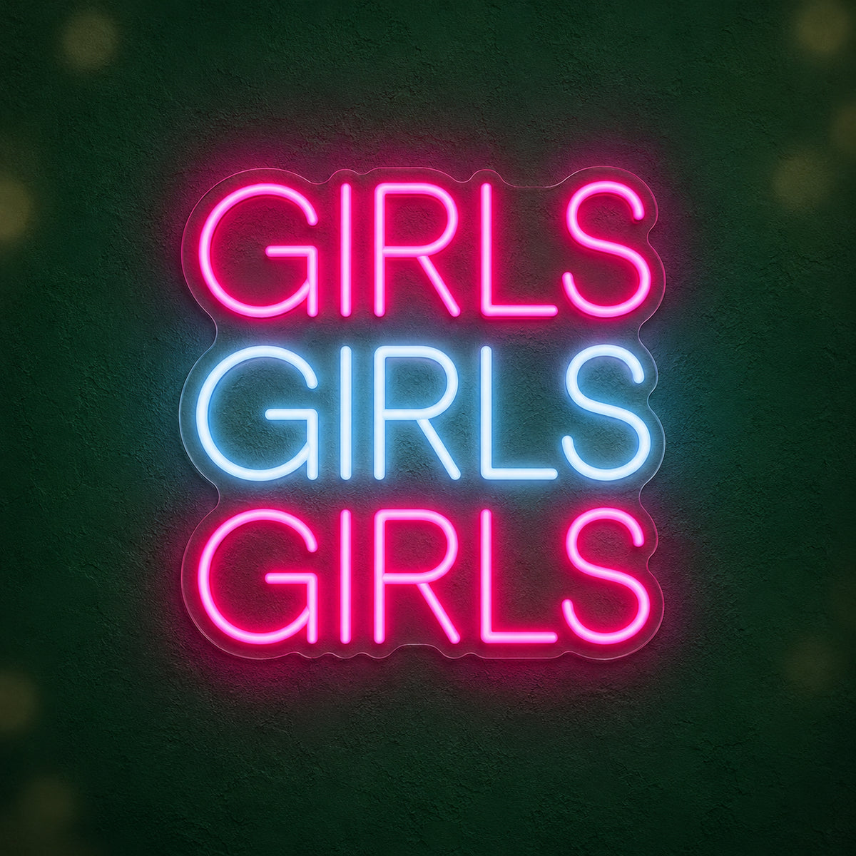Girls Girls Girls LED Neon Sign Wide Cut - Main Product Image