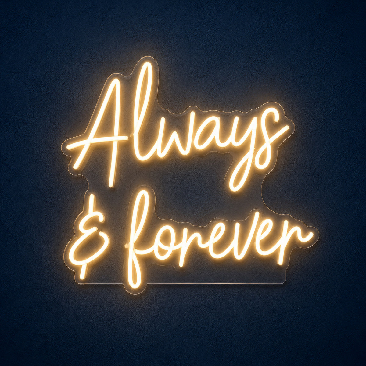 Always and Forever Wedding LED Neon Sign Floral Hoop Backdrop - Main Product Image