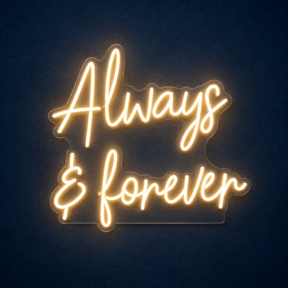 Always and Forever Wedding LED Neon Sign Floral Hoop Backdrop - Main Product Image