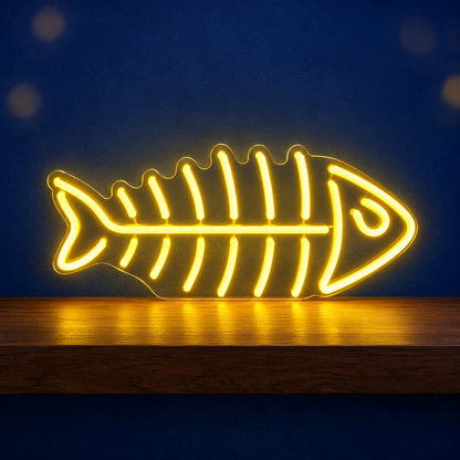 Fish Skeleton LED Neon Sign Dimmable Wall Light - Main Product Image
