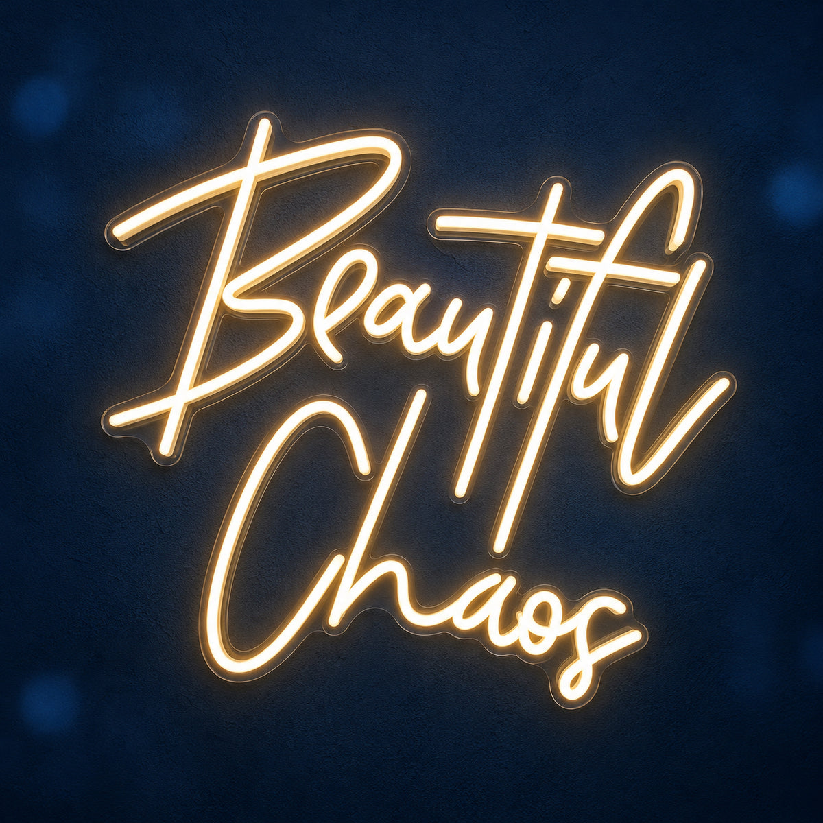 Beautiful Chaos LED Neon Sign Grand Warm Script - Main Product Image