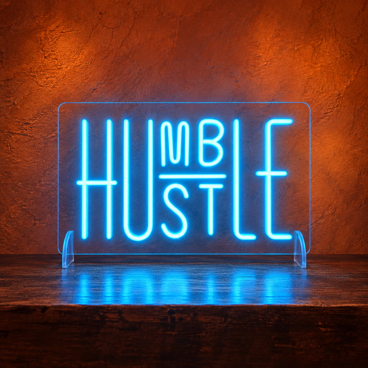 Hustle Humble LED Neon Sign for Office Light Up Business Decor - Main Product Image