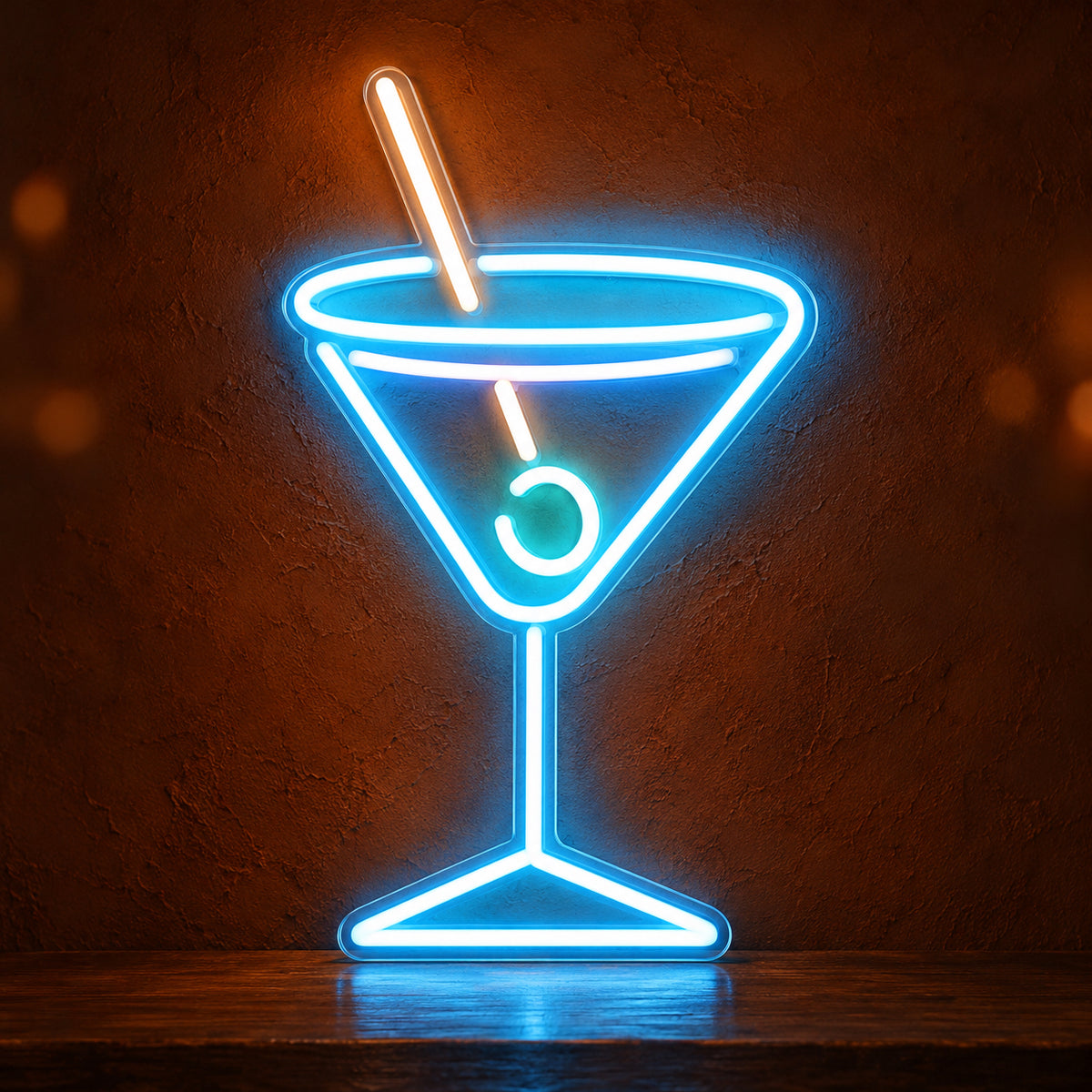 Martini Glass Neon Bar Sign - Main Product Image