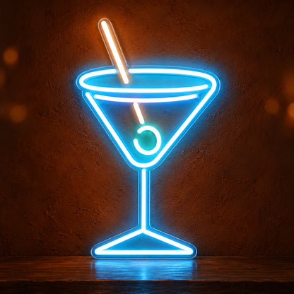 Martini Glass Neon Bar Sign - Main Product Image