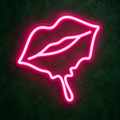 Dripping Lips LED Neon Sign Dimmable Wall Light - Main Product Image