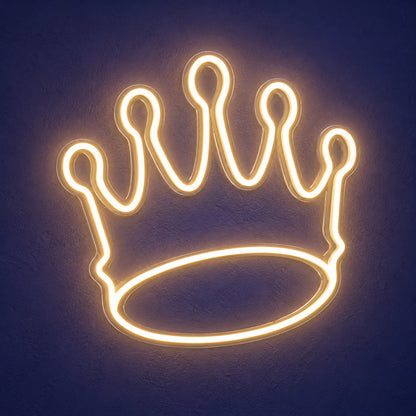 Crown LED Neon Sign for Man Cave Dimmable Wall Decor - Main Product Image