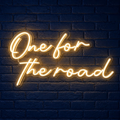 One For The Road LED Neon Sign Brick Wall Script - Main Product Image