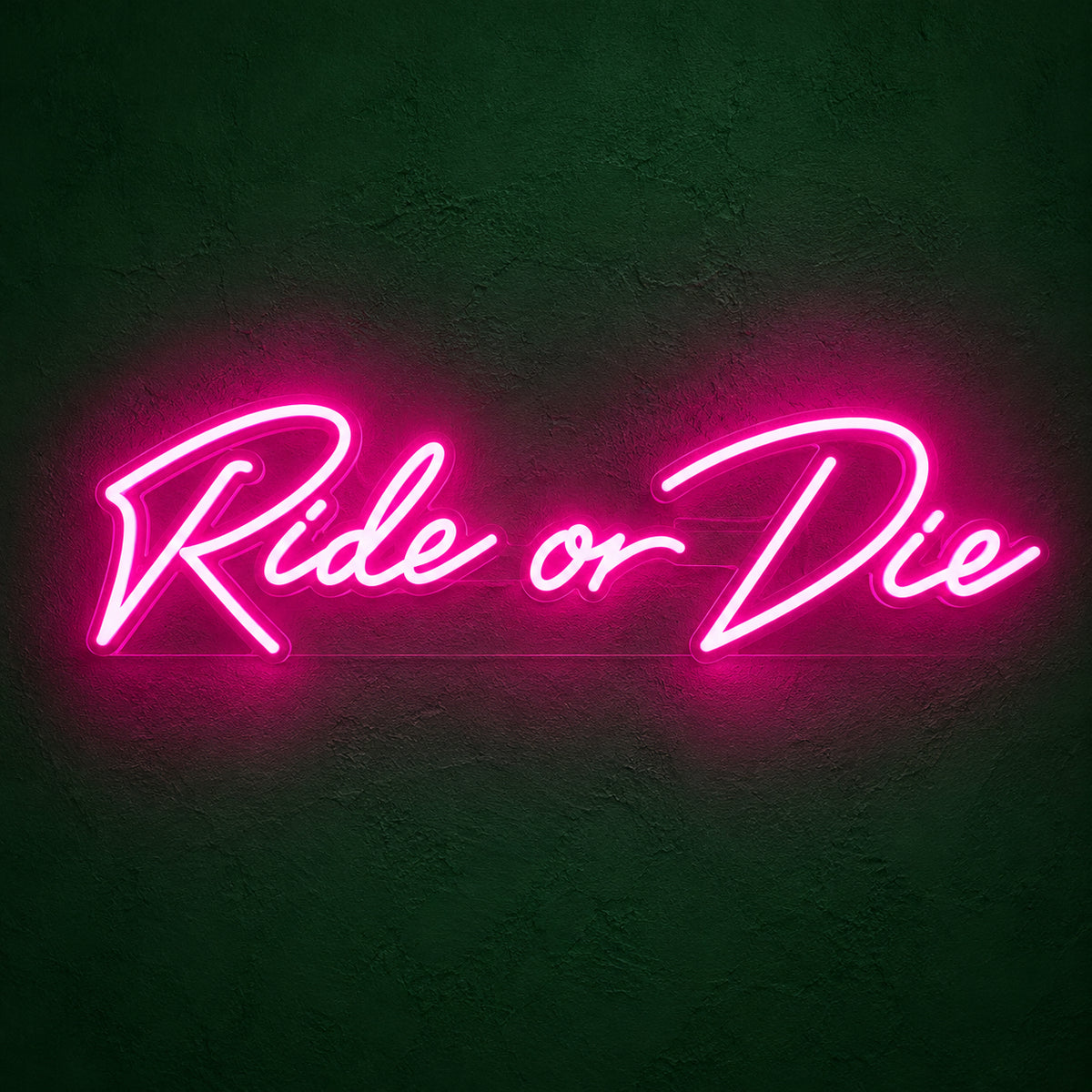 Ride Or Die LED Neon Sign Bold Pink Era Script - Main Product Image