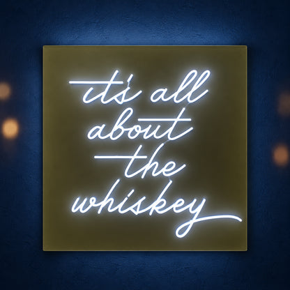 It's All About The Whiskey LED Neon Sign Dimmable Wall Light - Main Product Image