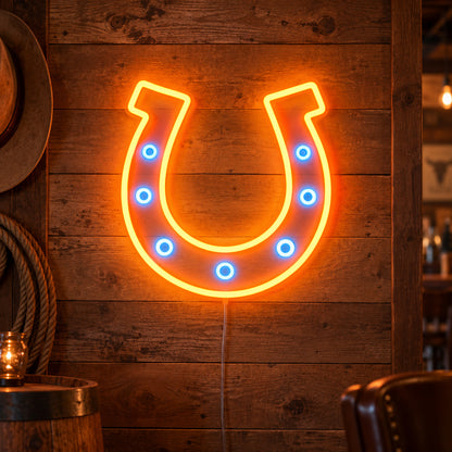 Saloon Horseshoe Vintage LED Neon Sign Wall Neon Signs - Main Product Image