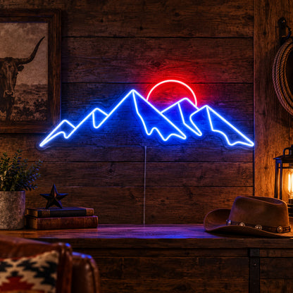 Jagged Mountain Sunset LED Neon Sign Wall Neon Signs - Main Product Image