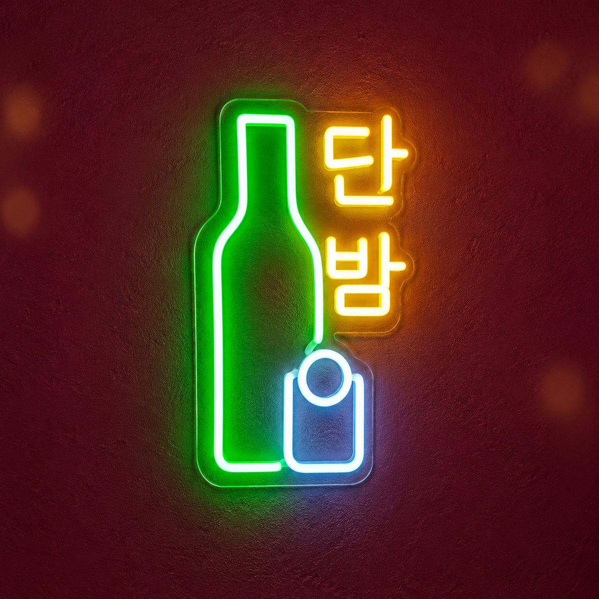 Korean Soju LED Neon Sign Twin Bottle Outline - Main Product Image