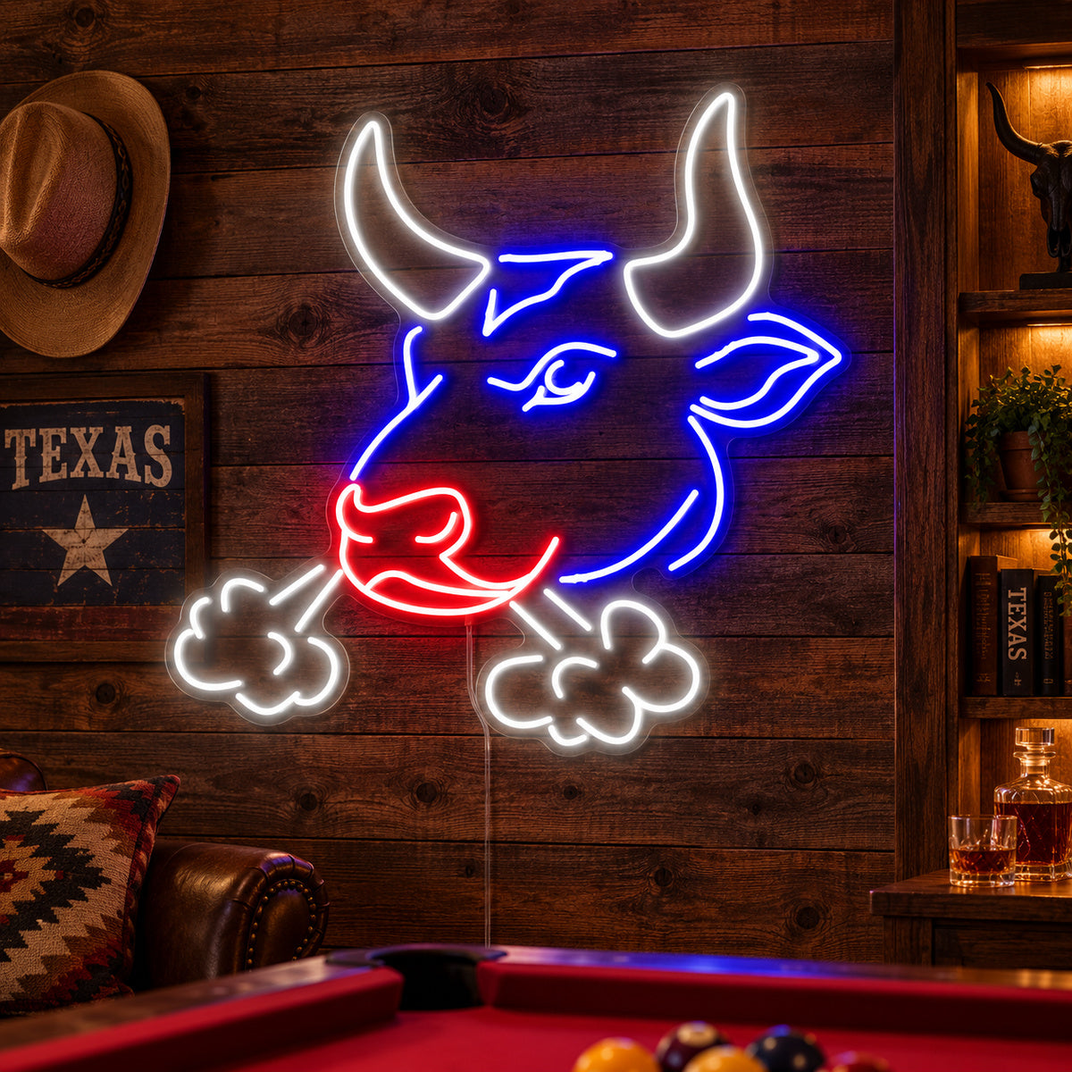Snorting Bull Head Vintage LED Neon Sign Wall Neon Signs - Main Product Image