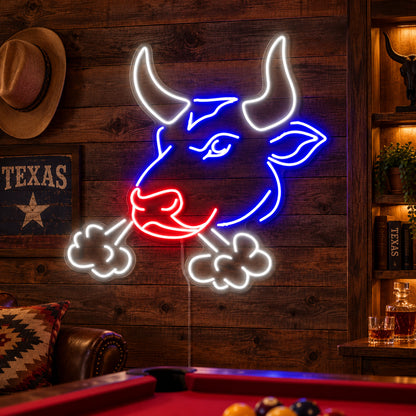 Snorting Bull Head Vintage LED Neon Sign Wall Neon Signs - Main Product Image