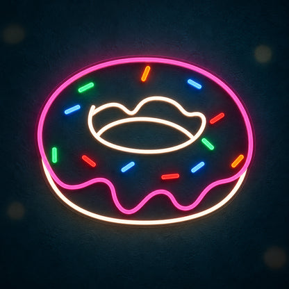 Glowing Sweet Donut Neon Sign - Main Product Image