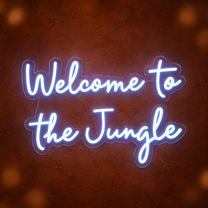 Welcome To The Jungle LED Neon Sign Backboard Script Design - Main Product Image