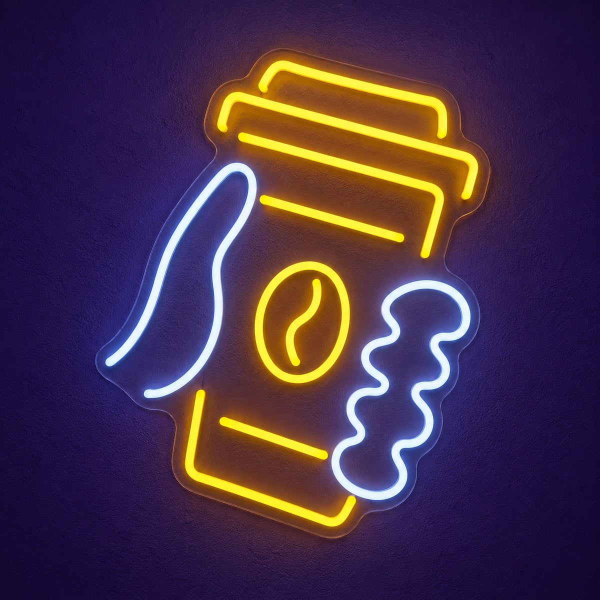 Coffee Cup LED Neon Sign Round Cup Emblem - Main Product Image