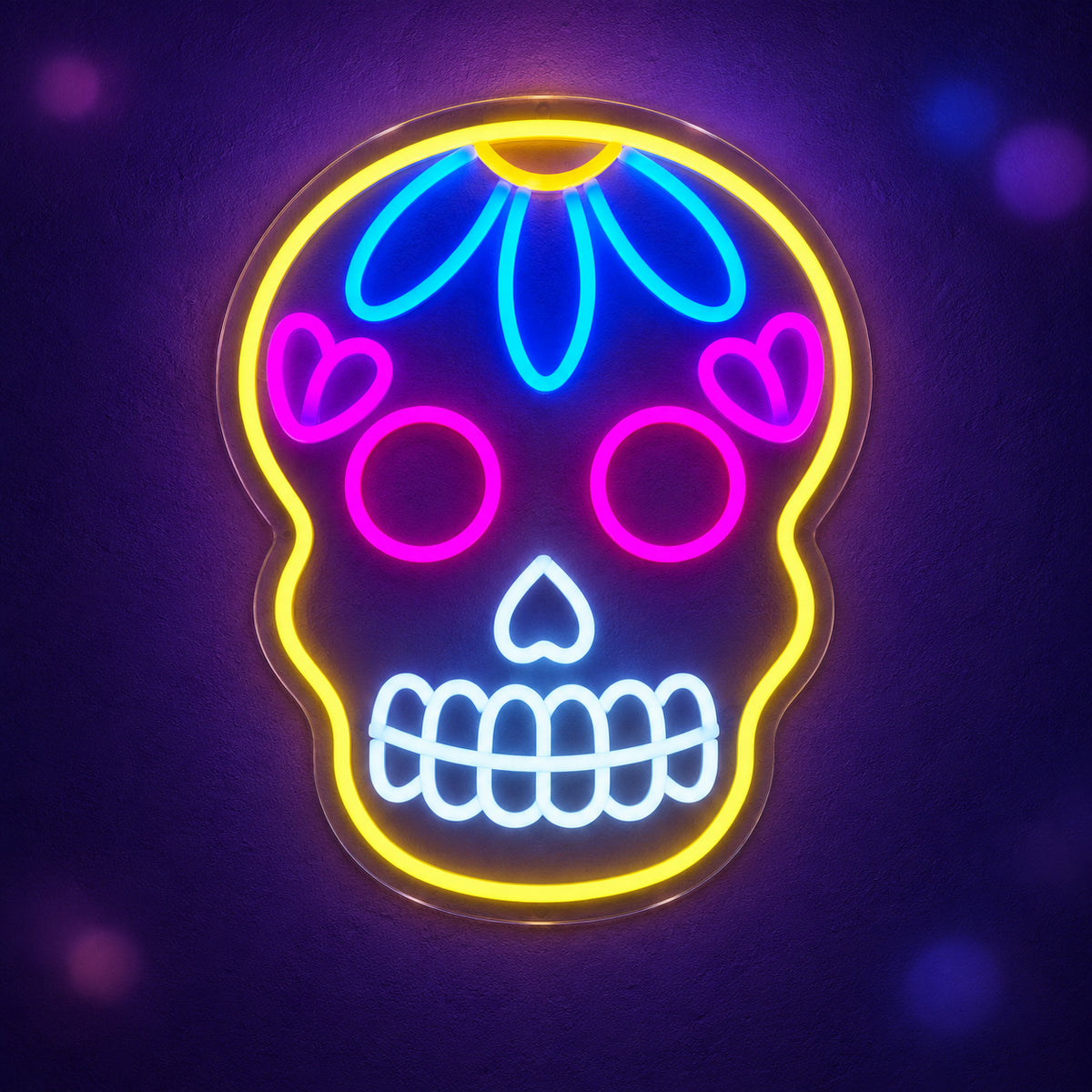 Day of The Dead Skull LED Neon Sign Dimmable Wall Light - Main Product Image