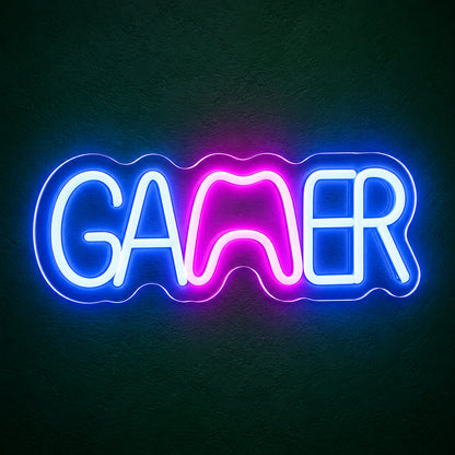 Gamer LED Neon Sign for Man Cave Dimmable Wall Decor - Main Product Image