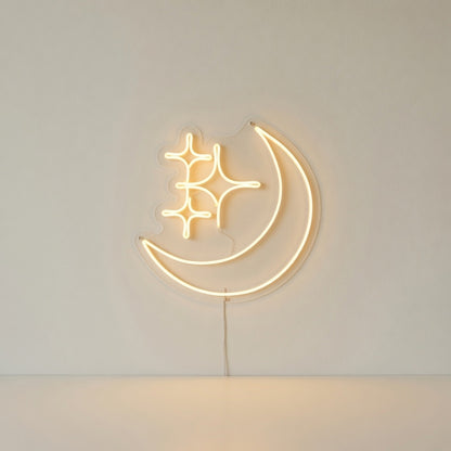 Stars and Moon LED Neon Sign for Man Cave Dimmable Wall Decor - Main Product Image