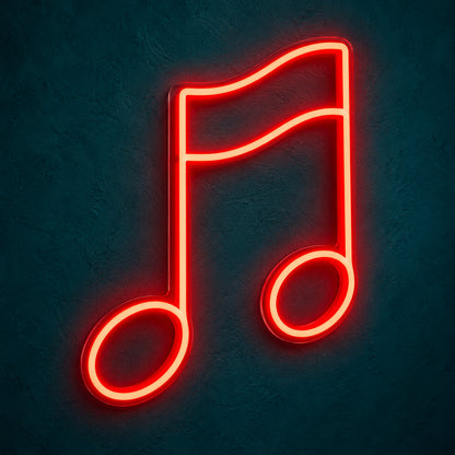 Music Note LED Neon Sign for Man Cave Dimmable Wall Decor - Main Product Image