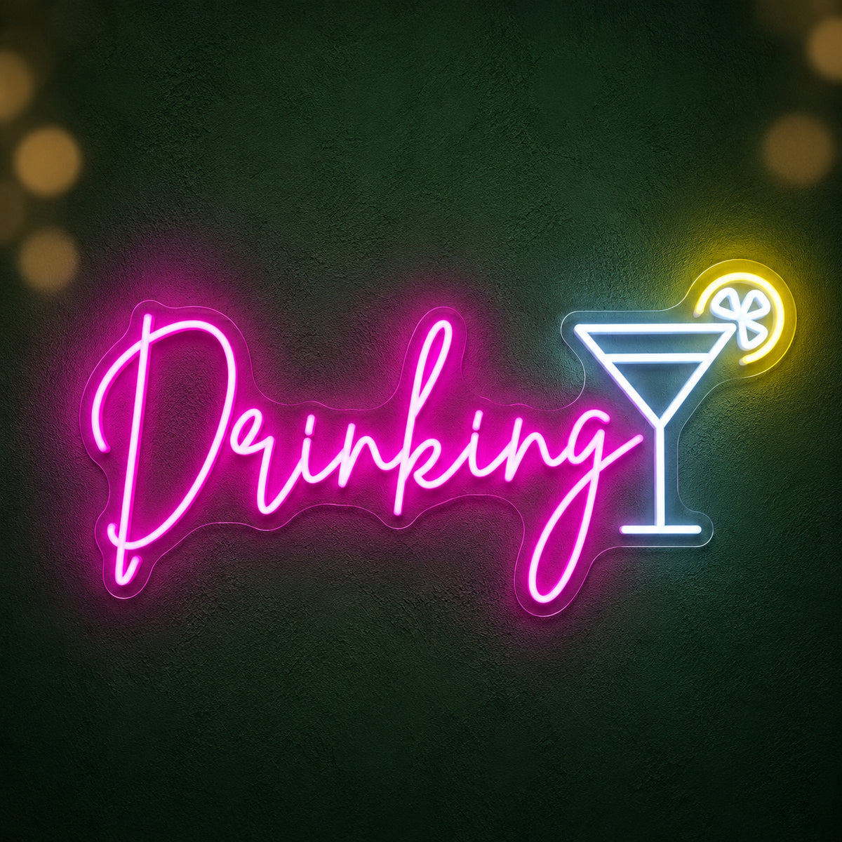 Drinking Cocktail Bar LED Neon Sign Dimmable Wall Light - Main Product Image