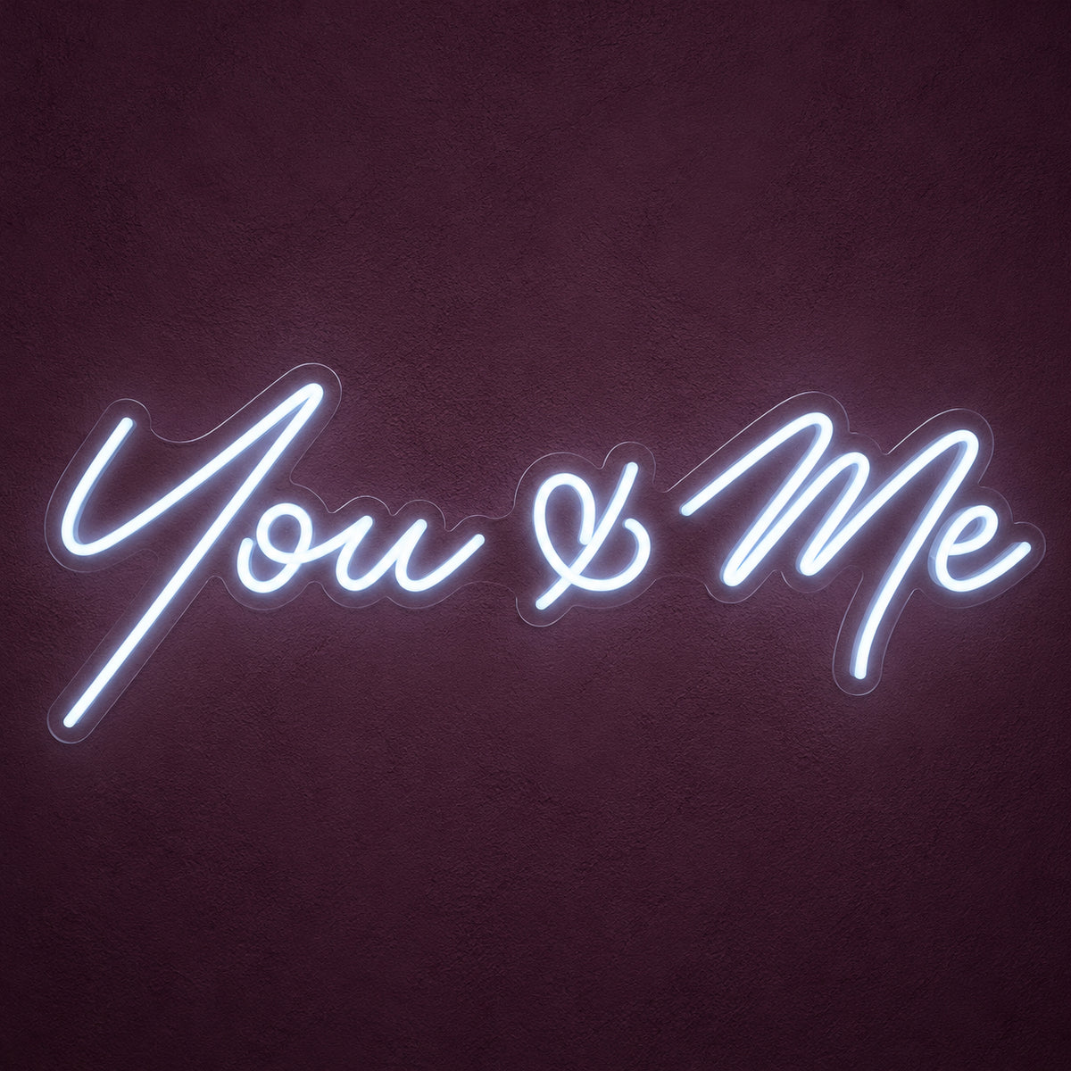 You and Me LED Neon Sign Elegant Cursive Style - Main Product Image