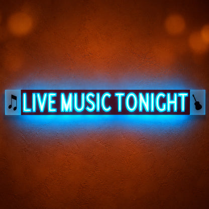 Live Music Tonight LED Neon Sign Dimmable Wall Light - Main Product Image