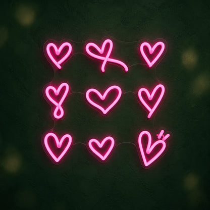 Hearts Neon Sign - Main Product Image