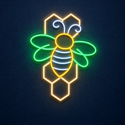 Bee and Honeycomb Neon Sign - Main Product Image