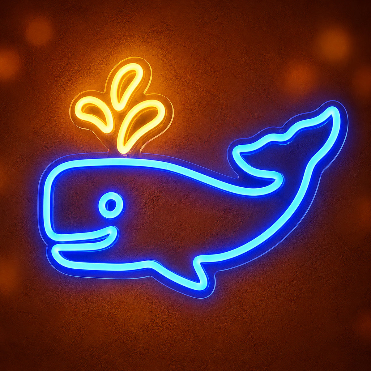 Whale LED Neon Sign for Kids Room Dimmable Wall Decor - Main Product Image