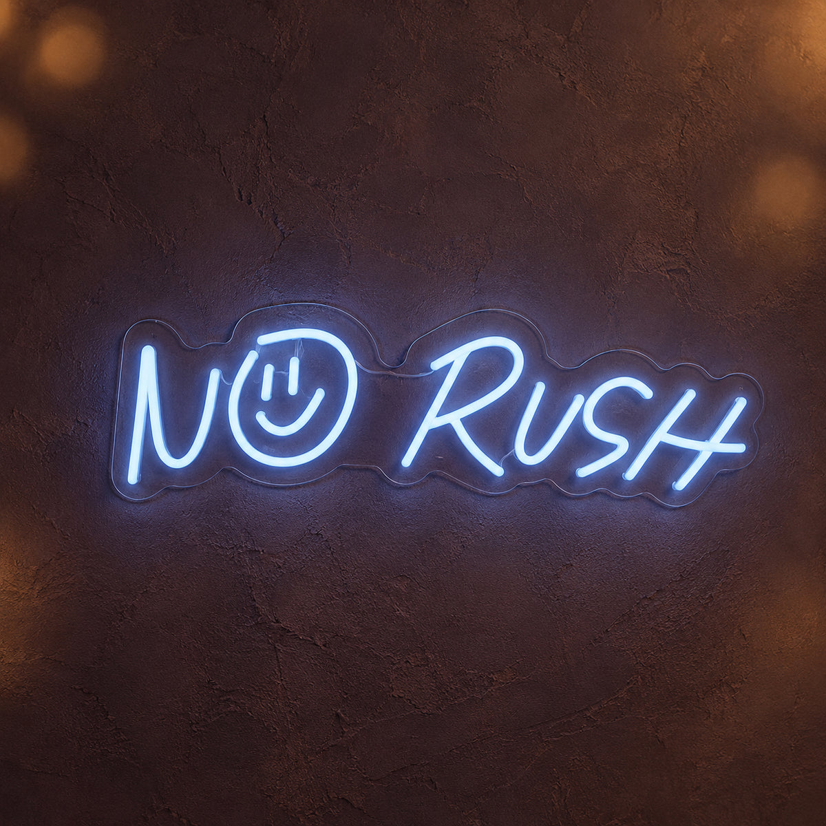 No Rush Smiley Face LED Neon Sign Dimmable Wall Light - Main Product Image