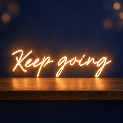 Keep Going LED Neon Sign Dimmable Wall Light - Main Product Image