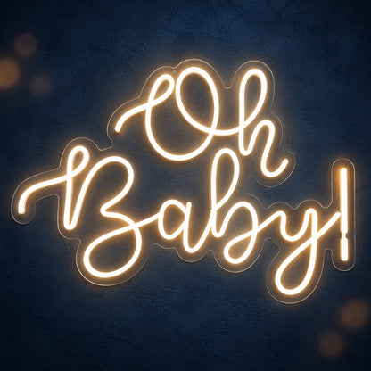 Oh Baby LED Neon Sign Statement Script Design - Main Product Image