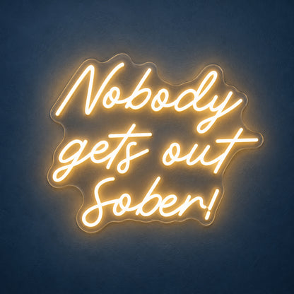 Nobody Gets Out Sober LED Neon Sign Dimmable Wall Light - Main Product Image