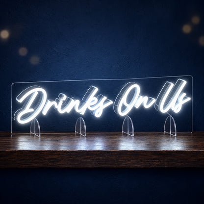 Drinks On Us LED Neon Sign for Bar Light Up Business Decor - Main Product Image
