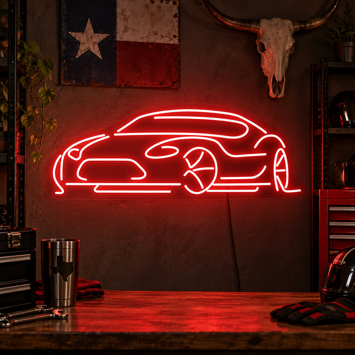 Low Profile Sports Car LED Neon Sign Wall Neon Signs - Main Product Image