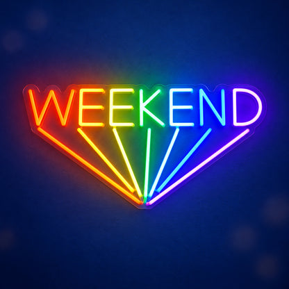 Weekend Colourful LED Neon Sign Dimmable Wall Light - Main Product Image