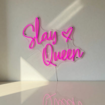 Slay Queen LED Neon Sign for Salon Light Up Business Decor - Main Product Image