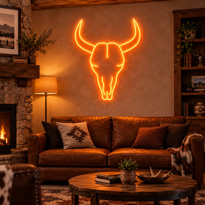Ranch Bull Skull Vintage LED Neon Sign Wall Neon Signs - Main Product Image