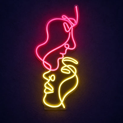 Face to Face LED Neon Sign for Wedding Light Up Party Decor - Main Product Image