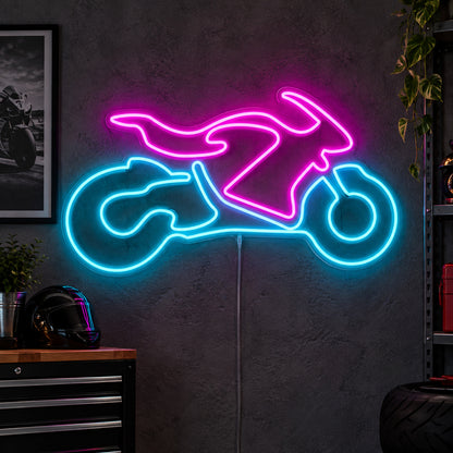 Sport Motorcycle Rectangle Vintage LED Neon Sign Wall Neon Signs - Main Product Image
