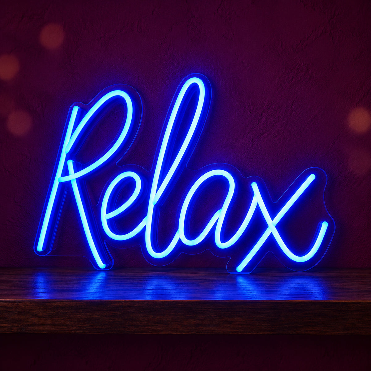 Relax LED Neon Sign Slim Script Design - Main Product Image