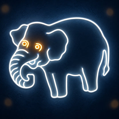 Elephant LED Neon Sign Full Body Line Art - Main Product Image