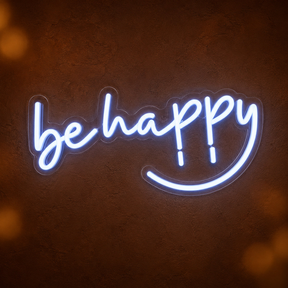 Be Happy LED Neon Sign Lowercase Minimal Style - Main Product Image