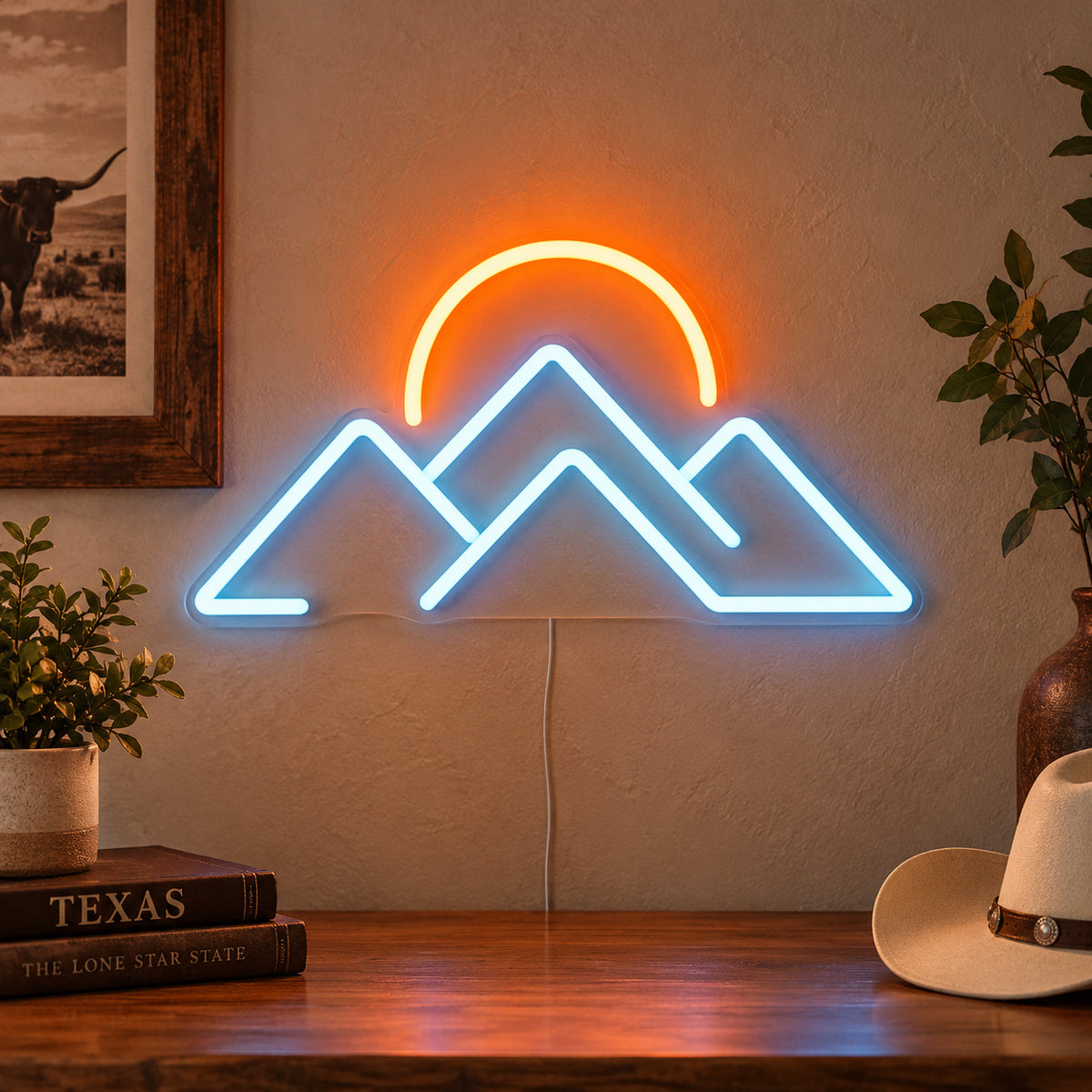 Mountains Sunset LED Neon Sign Wall Neon Signs - Main Product Image